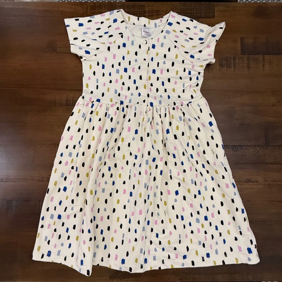 Hanna Andersson Print Snap Dress In French Terry Short Sleeve Casual Size 12 - Picture 1 of 5